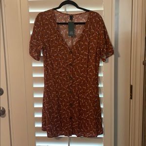 Wild Fable Orange Floral Print Mini